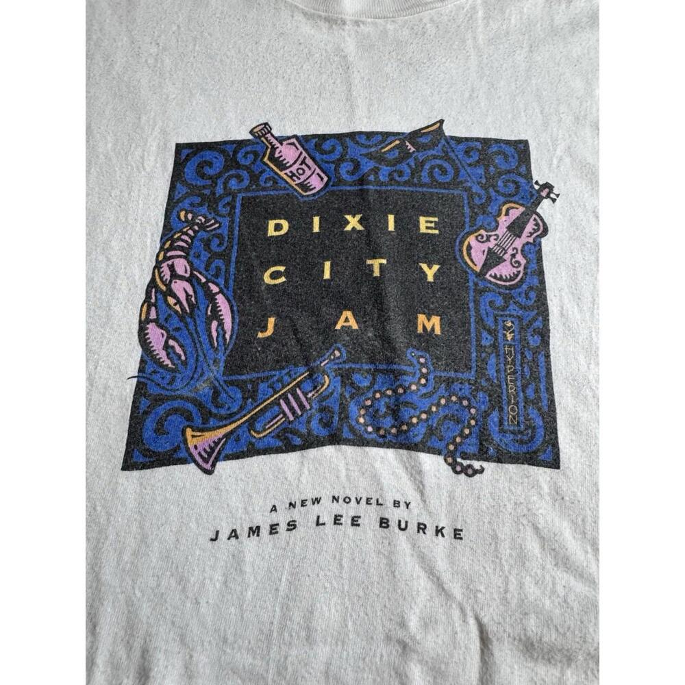 Vintage 90’s Dixie City Jam Book Promo Graphic XL T-Shirt James Lee Burke - Picture 4 of 6
